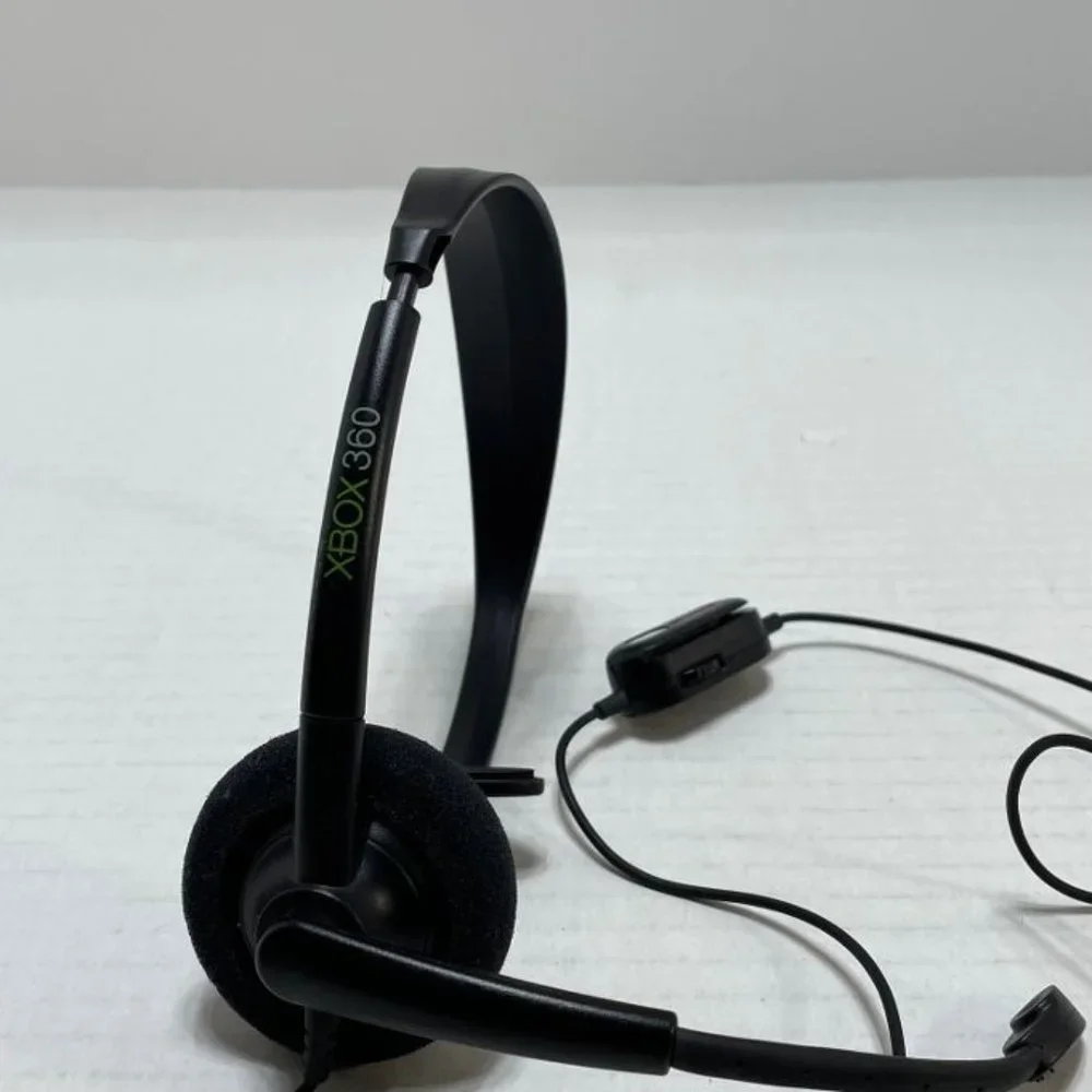 Genuine Microsoft XBOX 360 Wired Chat Headset with Boom Mic - GUC